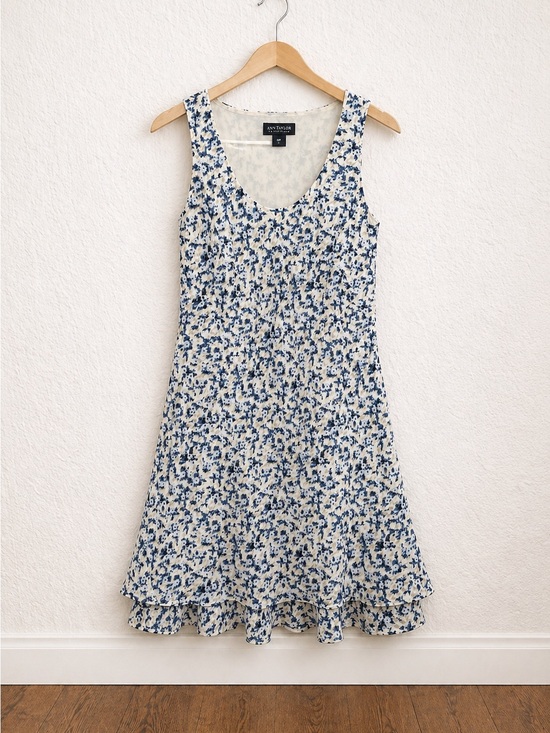 Ann Taylor Dresses & Skirts - Vintage Floral Mini Dress Cottagecore A-Line Ann Taylor Navy Cream